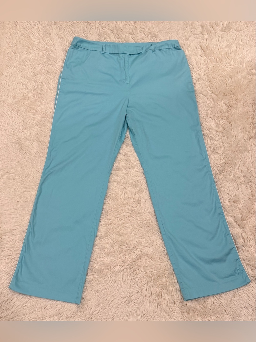 Vintage TG Tournament Gear Golf Pants Women’s 18 Blue Straight Leg‎ White Piping